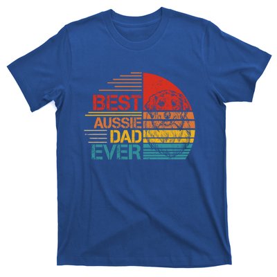 Vintage Best Aussie Dad Ever Australian Shepherd Dad Dog Dad Cool Gift T-Shirt