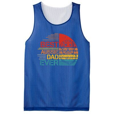 Vintage Best Aussie Dad Ever Australian Shepherd Dad Dog Dad Cool Gift Mesh Reversible Basketball Jersey Tank