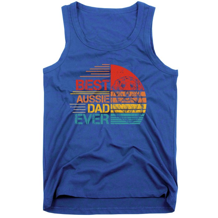 Vintage Best Aussie Dad Ever Australian Shepherd Dad Dog Dad Cool Gift Tank Top