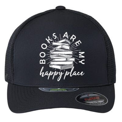 Vintage Books Are My Happy Place Flexfit Unipanel Trucker Cap