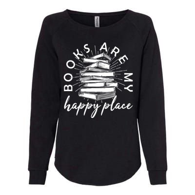 Vintage Books Are My Happy Place Womens California Wash Sweatshirt