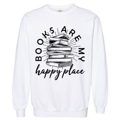 Vintage Books Are My Happy Place Garment-Dyed Sweatshirt