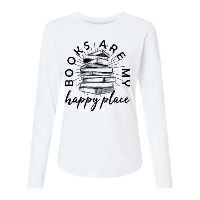 Vintage Books Are My Happy Place Womens Cotton Relaxed Long Sleeve T-Shirt