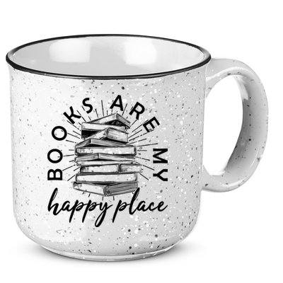 Vintage Books Are My Happy Place 15oz Campfire Ceramic Mug