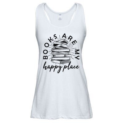 Vintage Books Are My Happy Place Ladies Essential Flowy Tank