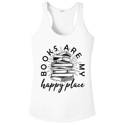 Vintage Books Are My Happy Place Ladies PosiCharge Competitor Racerback Tank