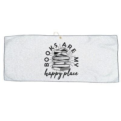 Vintage Books Are My Happy Place Large Microfiber Waffle Golf Towel