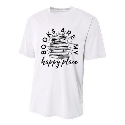 Vintage Books Are My Happy Place Youth Performance Sprint T-Shirt
