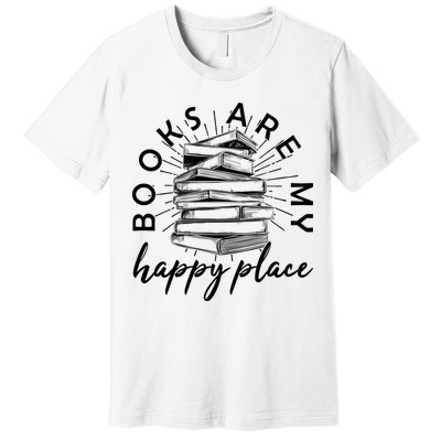 Vintage Books Are My Happy Place Premium T-Shirt