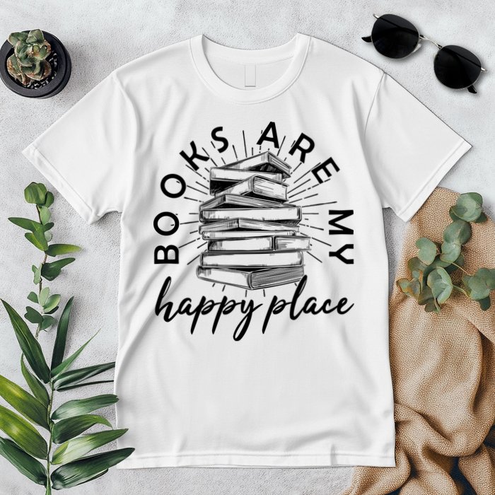 Vintage Books Are My Happy Place Premium T-Shirt