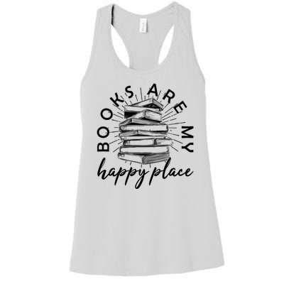 Vintage Books Are My Happy Place Women's Racerback Tank