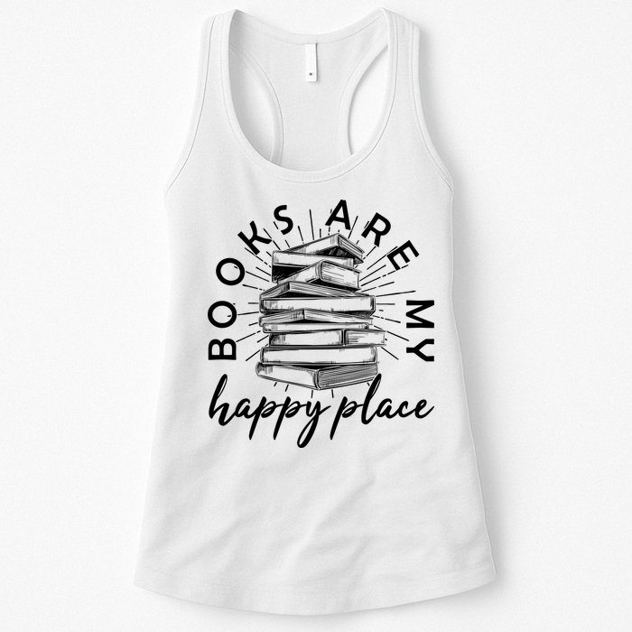 Vintage Books Are My Happy Place Womens Tank Top