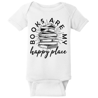 Vintage Books Are My Happy Place Baby Bodysuit