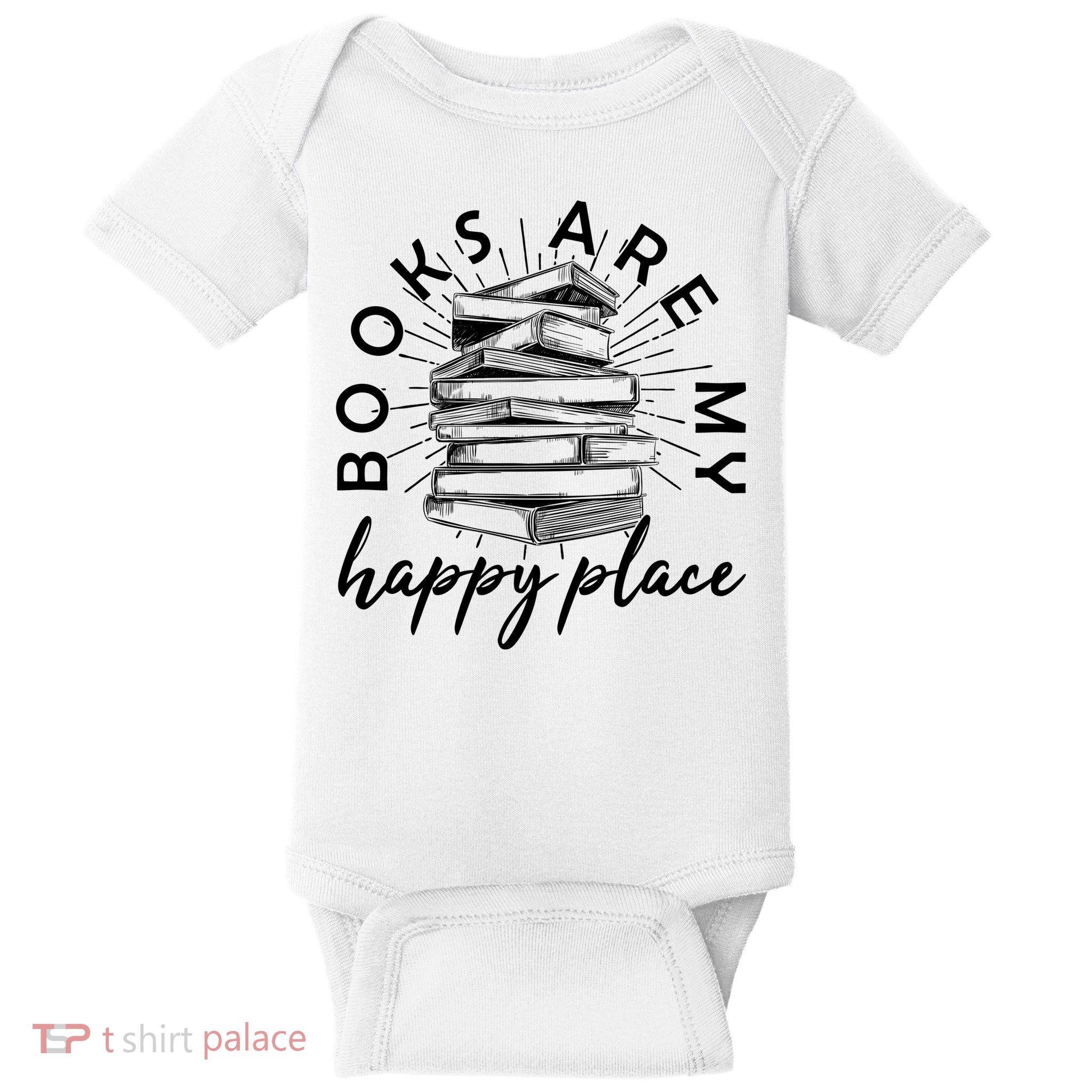 Vintage Books Are My Happy Place Baby Bodysuit