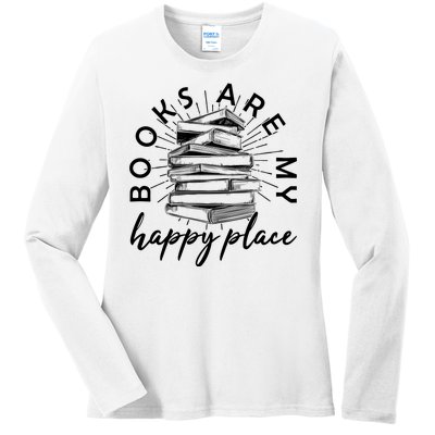 Vintage Books Are My Happy Place Ladies Long Sleeve Shirt