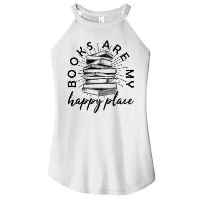 Vintage Books Are My Happy Place Women's Perfect Tri Rocker Tank