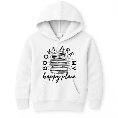 Vintage Books Are My Happy Place Kids Hoodie