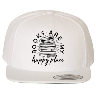Vintage Books Are My Happy Place Wool Snapback Cap