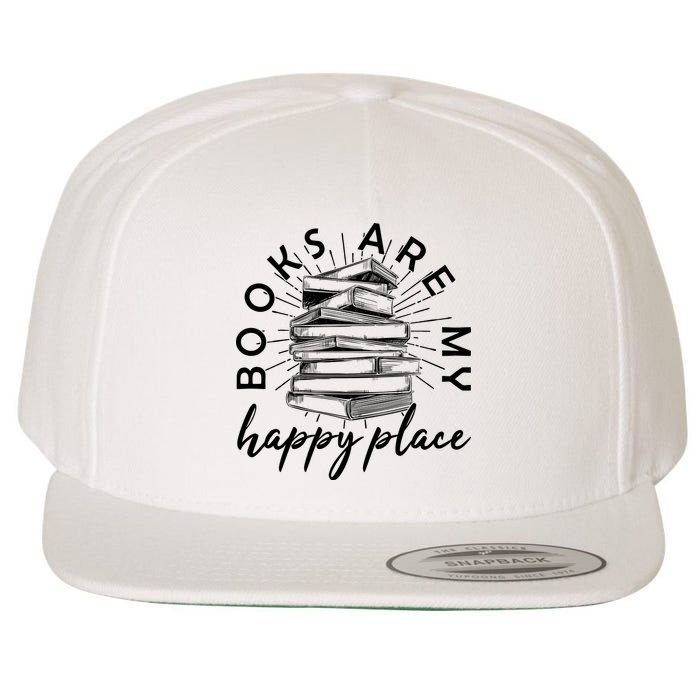 Vintage Books Are My Happy Place Wool Snapback Cap