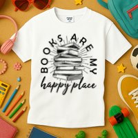 Vintage Books Are My Happy Place Kids T-Shirt