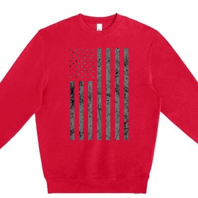 Vintage Black American Flag Premium Crewneck Sweatshirt