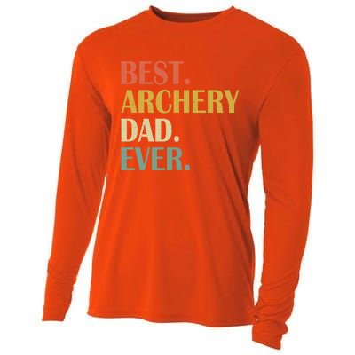 Vintage Best Archery Dad Ever Fathers Day Funny Funny Gift Cooling Performance Long Sleeve Crew