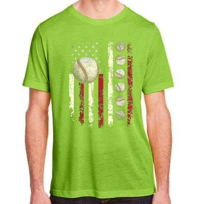 Vintage Baseball American Flag Adult ChromaSoft Performance T-Shirt