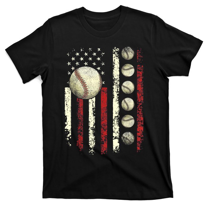 Vintage Baseball American Flag T-Shirt