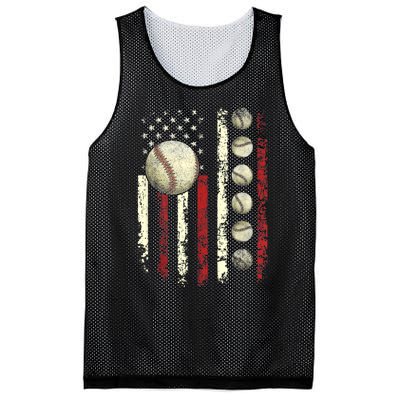 Vintage Baseball American Flag Mesh Reversible Basketball Jersey Tank