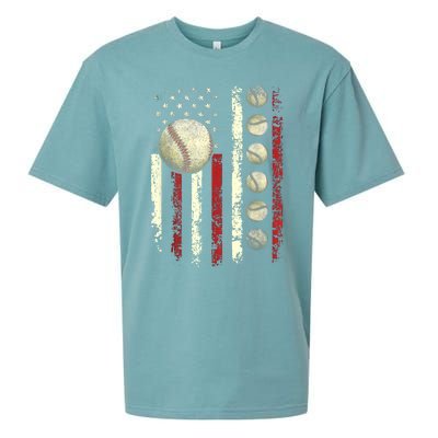 Vintage Baseball American Flag Sueded Cloud Jersey T-Shirt