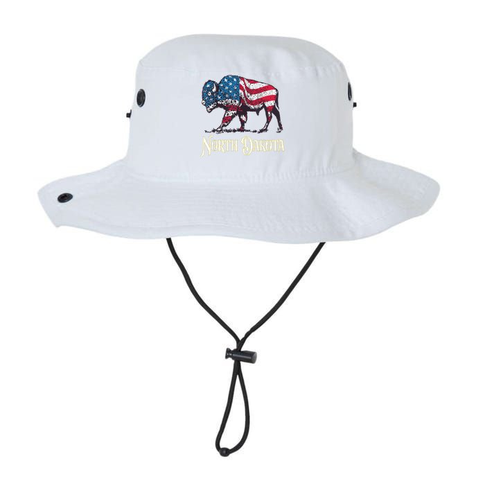 Vintage Buffalo American Flag Patriotic North Dakota Bison Legacy Cool Fit Booney Bucket Hat