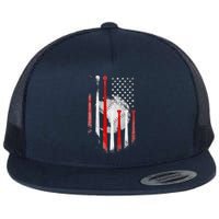 Vintage Baseball American Flag Classic Fit Black For Dad And Mom Flat Bill Trucker Hat