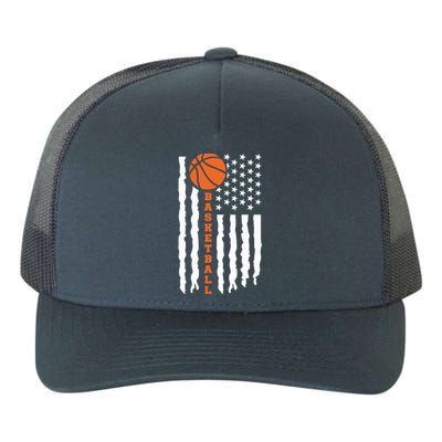 Vintage Basketball American Flag Yupoong Adult 5-Panel Trucker Hat