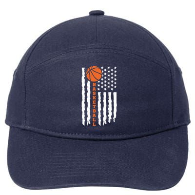 Vintage Basketball American Flag 7-Panel Snapback Hat