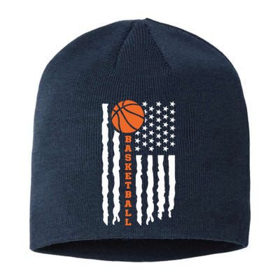 Vintage Basketball American Flag Sustainable Beanie