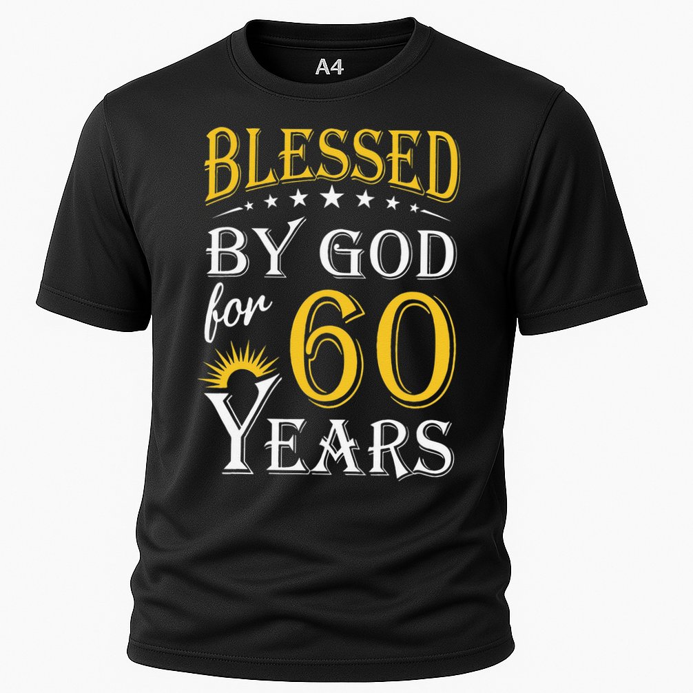 Vintage Blessed By God For 60 Years Happy 60th Birthday Cooling Performance Crew T-Shirt