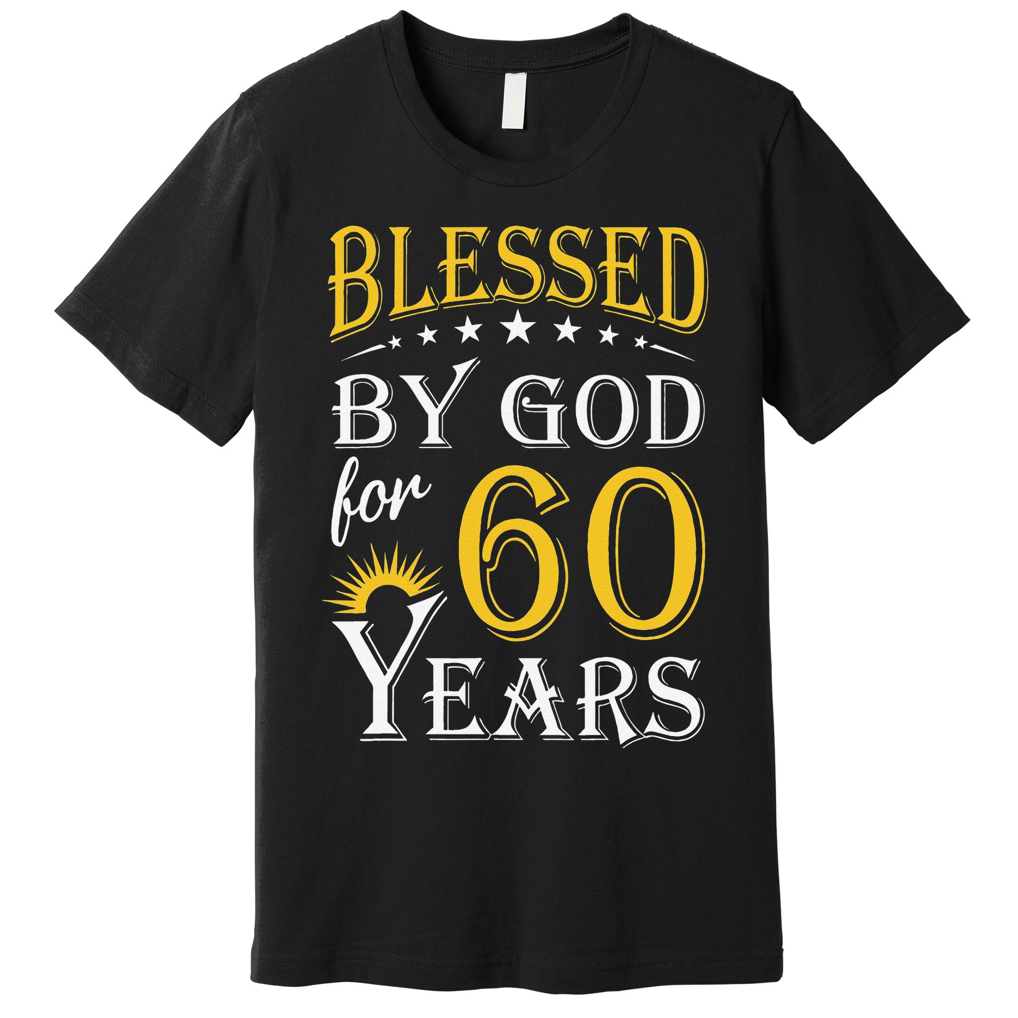 Vintage Blessed By God For 60 Years Happy 60th Birthday Premium T-Shirt