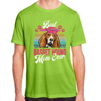 Vintage Best Basset Hound Mom Ever Great Gift Adult ChromaSoft Performance T-Shirt