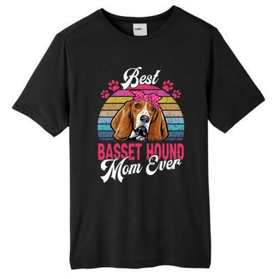 Vintage Best Basset Hound Mom Ever Great Gift Tall Fusion ChromaSoft Performance T-Shirt