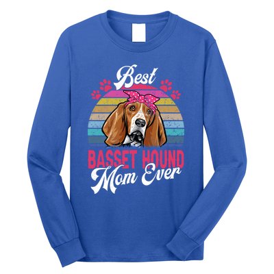 Vintage Best Basset Hound Mom Ever Great Gift Long Sleeve Shirt