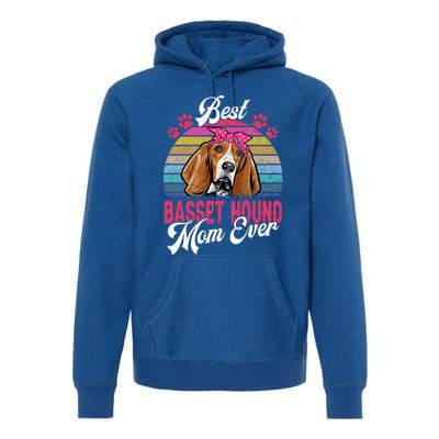 Vintage Best Basset Hound Mom Ever Great Gift Premium Hoodie