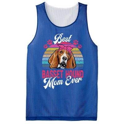 Vintage Best Basset Hound Mom Ever Great Gift Mesh Reversible Basketball Jersey Tank