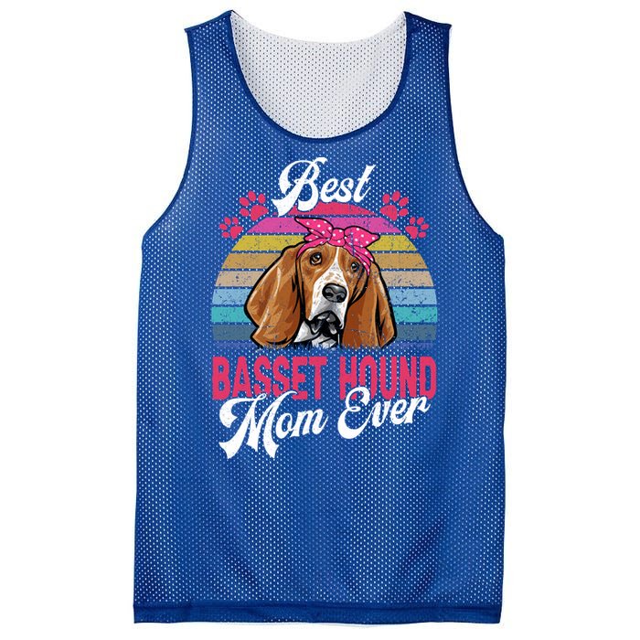 Vintage Best Basset Hound Mom Ever Great Gift Mesh Reversible Basketball Jersey Tank