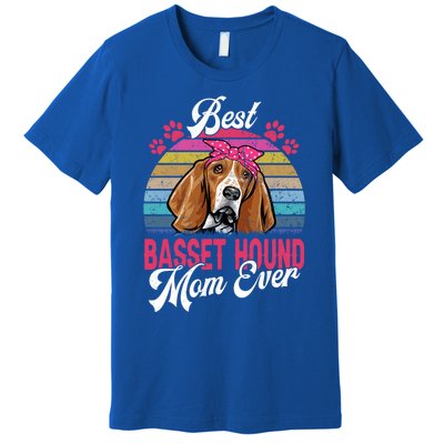 Vintage Best Basset Hound Mom Ever Great Gift Premium T-Shirt