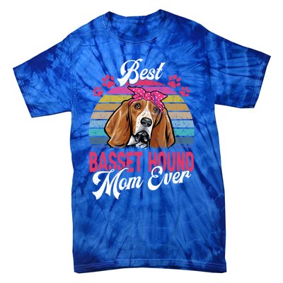 Vintage Best Basset Hound Mom Ever Great Gift Tie-Dye T-Shirt