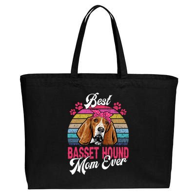 Vintage Best Basset Hound Mom Ever Great Gift Cotton Canvas Jumbo Tote