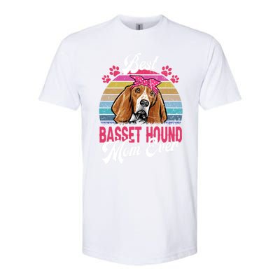 Vintage Best Basset Hound Mom Ever Great Gift Softstyle CVC T-Shirt