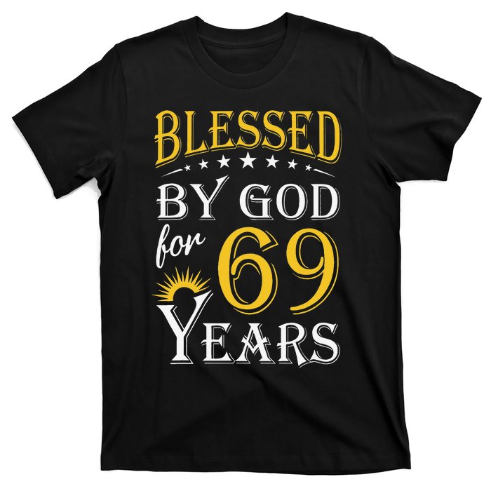 Vintage Blessed By God For 69 Years Happy 69th Birthday T-Shirt