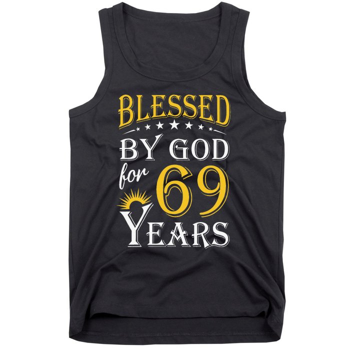 Vintage Blessed By God For 69 Years Happy 69th Birthday Tank Top