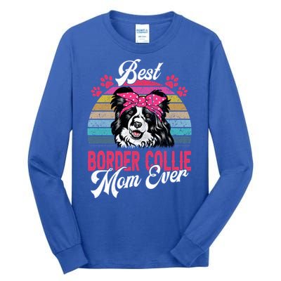 Vintage Best Border Collie Mom Ever Gift Tall Long Sleeve T-Shirt